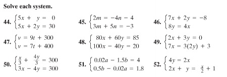 Elimination and Substitution Worksheets