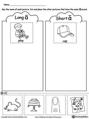 Long and Short Vowel Worksheets for Kindergarten