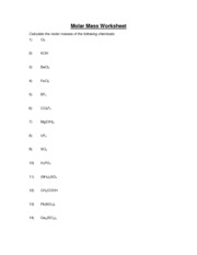 Molar Mass Worksheet Answer Key