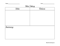 Movie Note Taking Graphic Organizer