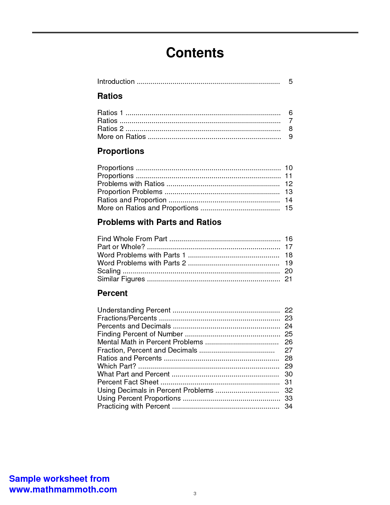 Ratios and Proportions Worksheets 7th Grade