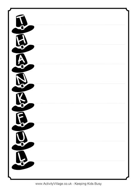 Thanksgiving Acrostic Poem Template Printable