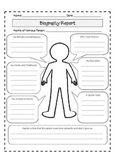 Worksheet Biography Report