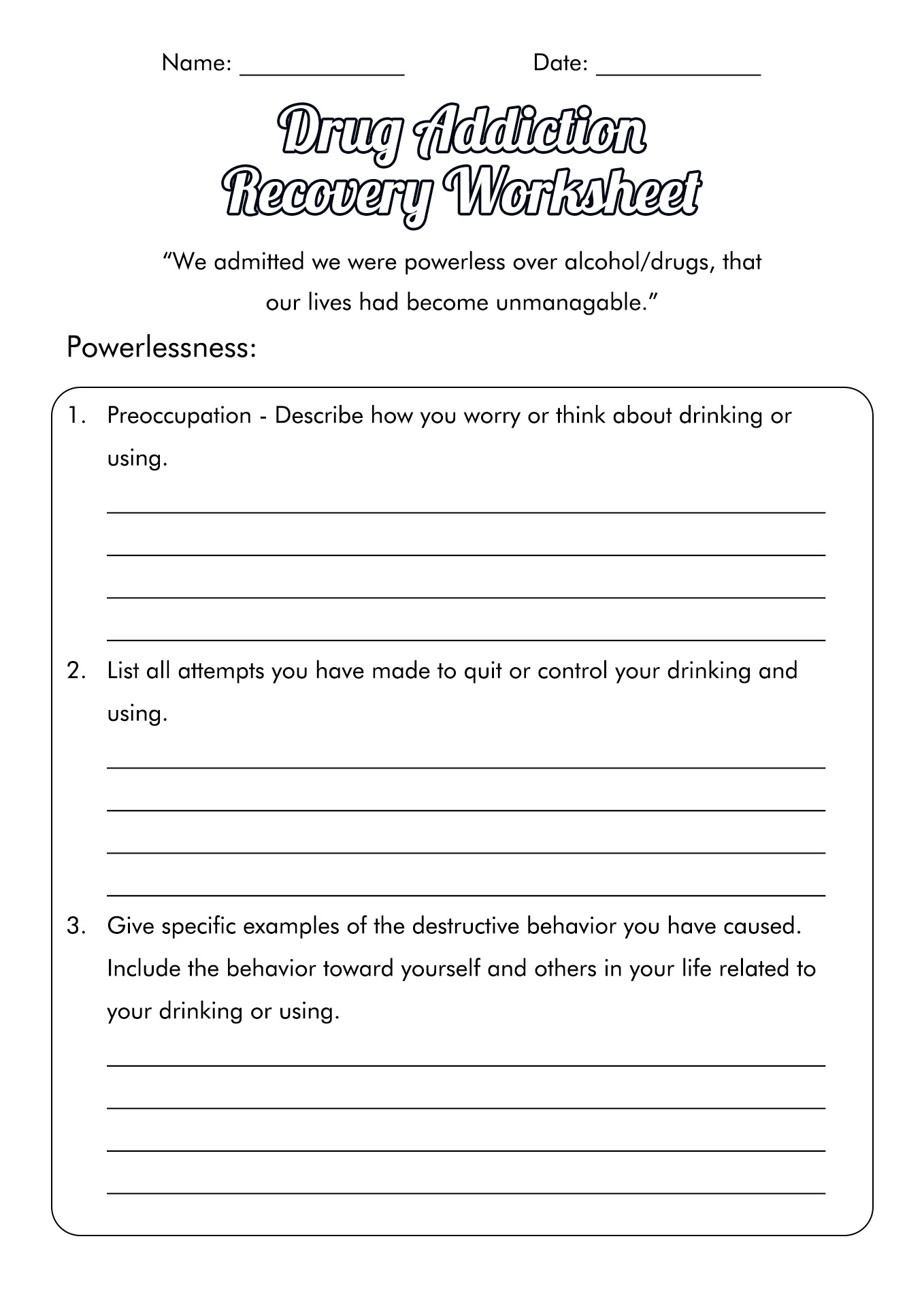 18 Drug And Substance Abuse Worksheets Free PDF At Worksheeto