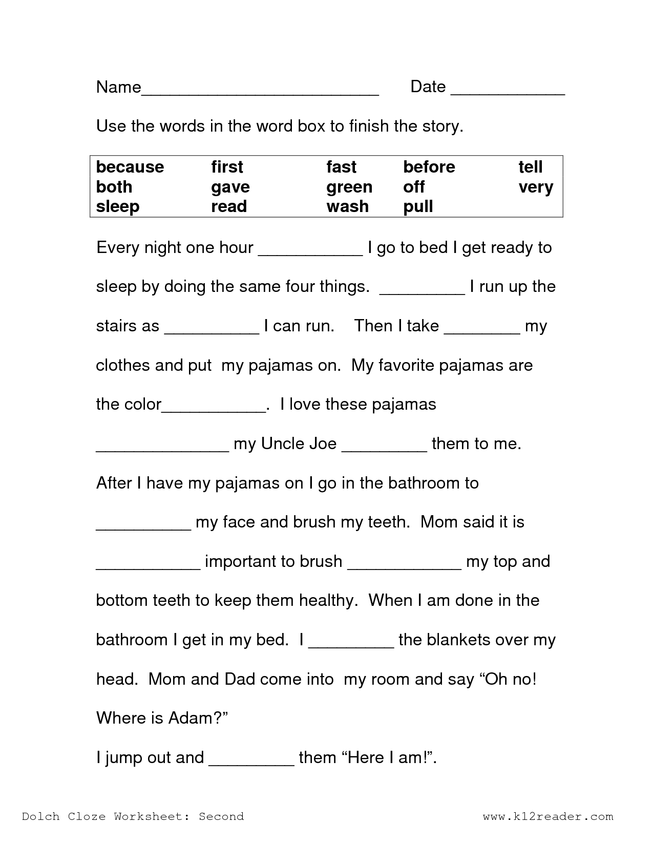 Free 2nd Grade Reading Worksheets