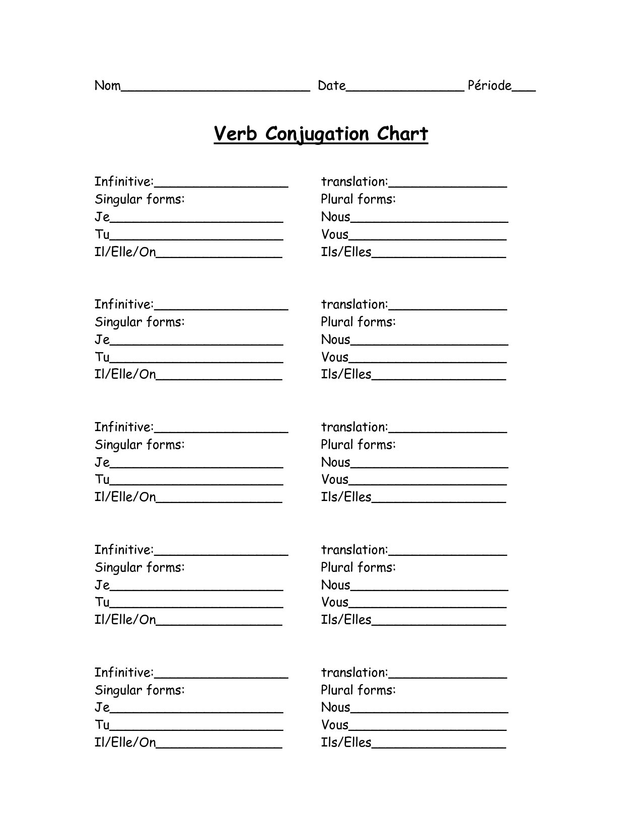 12 French Verbs Printable Worksheets Worksheeto