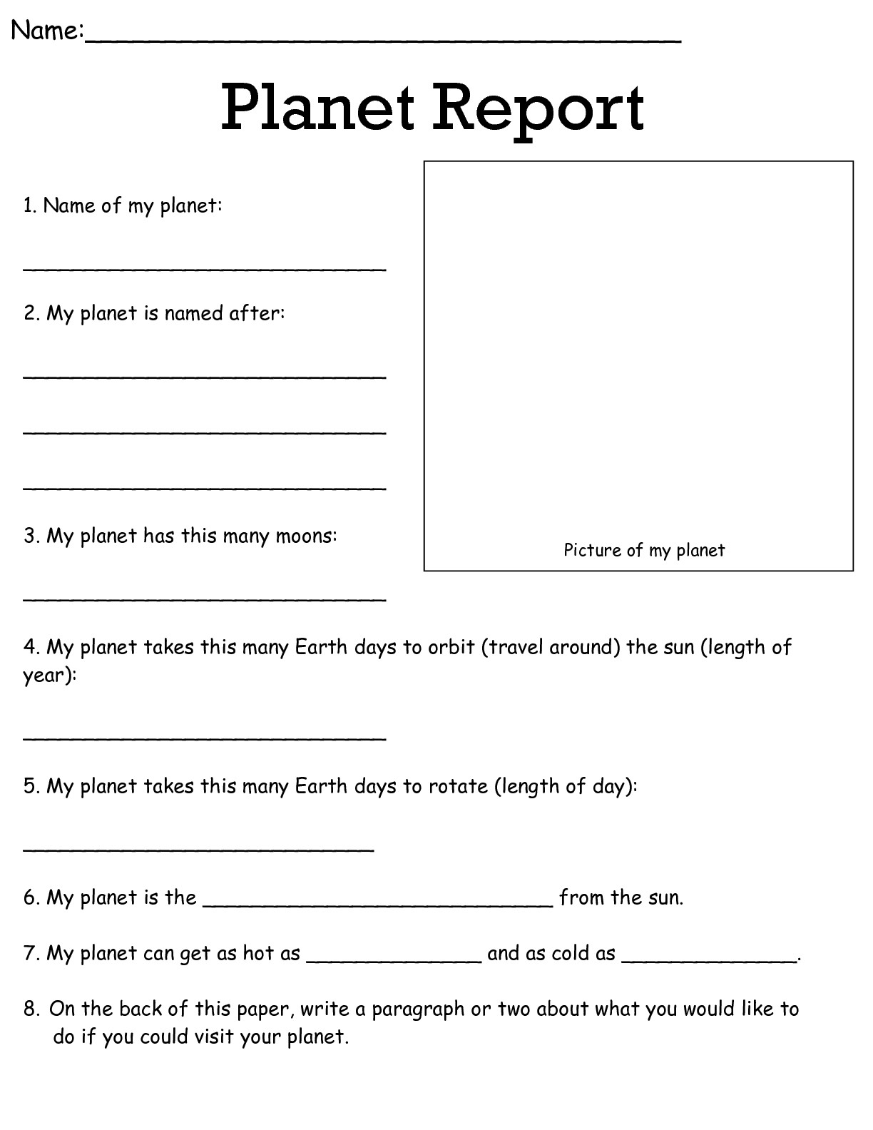 Grade Science Worksheets