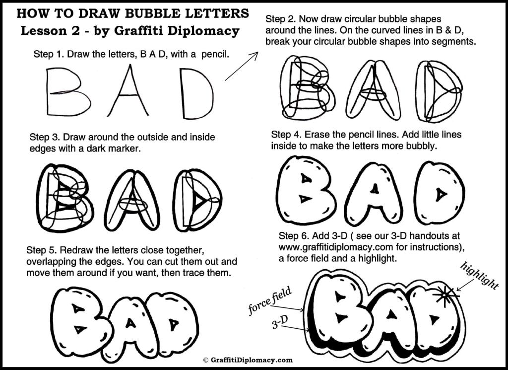 How to Draw Graffiti Bubble Letters