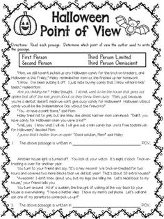 Point of View 1st 2nd 3rd Person Worksheet