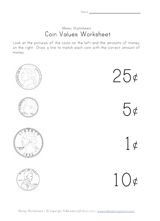 Printable Money Worksheets Kindergarten