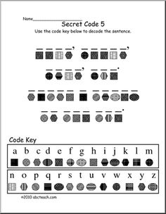 Secret Code Worksheets