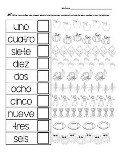 Spanish Numbers 1-10