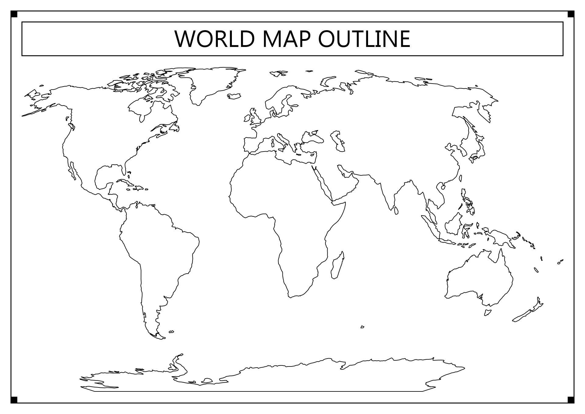 World Map With Continents Template