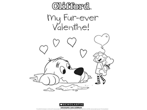 Clifford Valentine Coloring Sheets