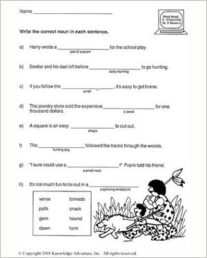 English Worksheets Grade 3