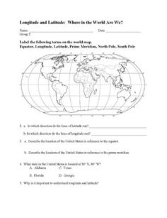 Longitude and Latitude Worksheets