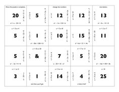 Algebra 2 Puzzle Worksheets