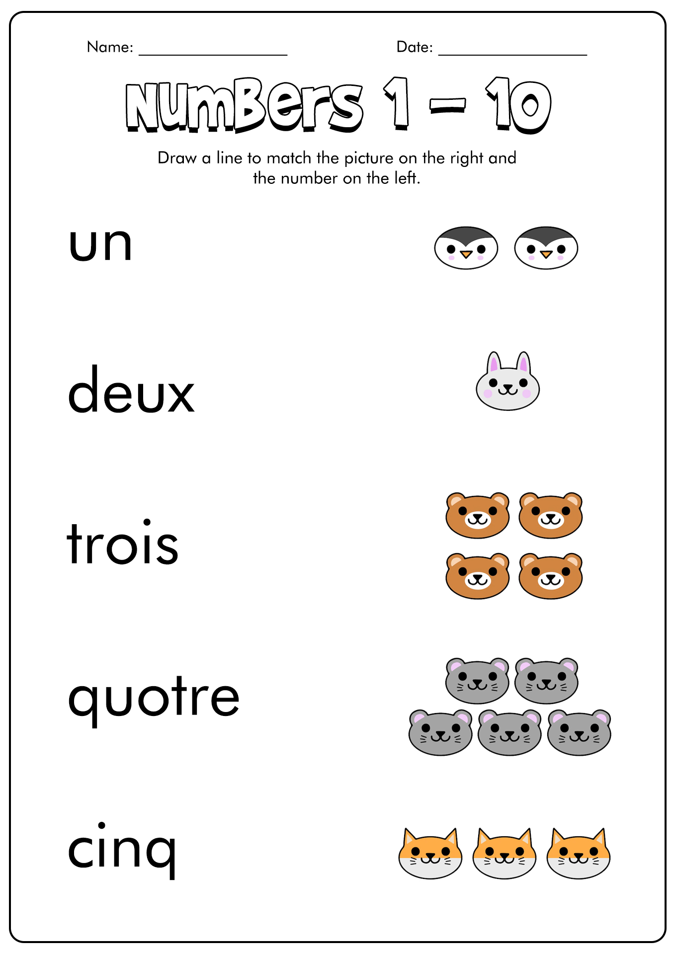 11 Best Images of Beginner French Worksheets - Free Printable French ...