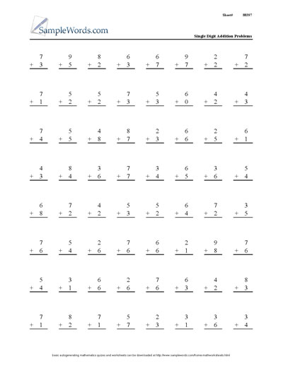 Middle School Math Worksheets Addition