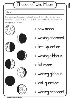 Moon Phases Worksheet