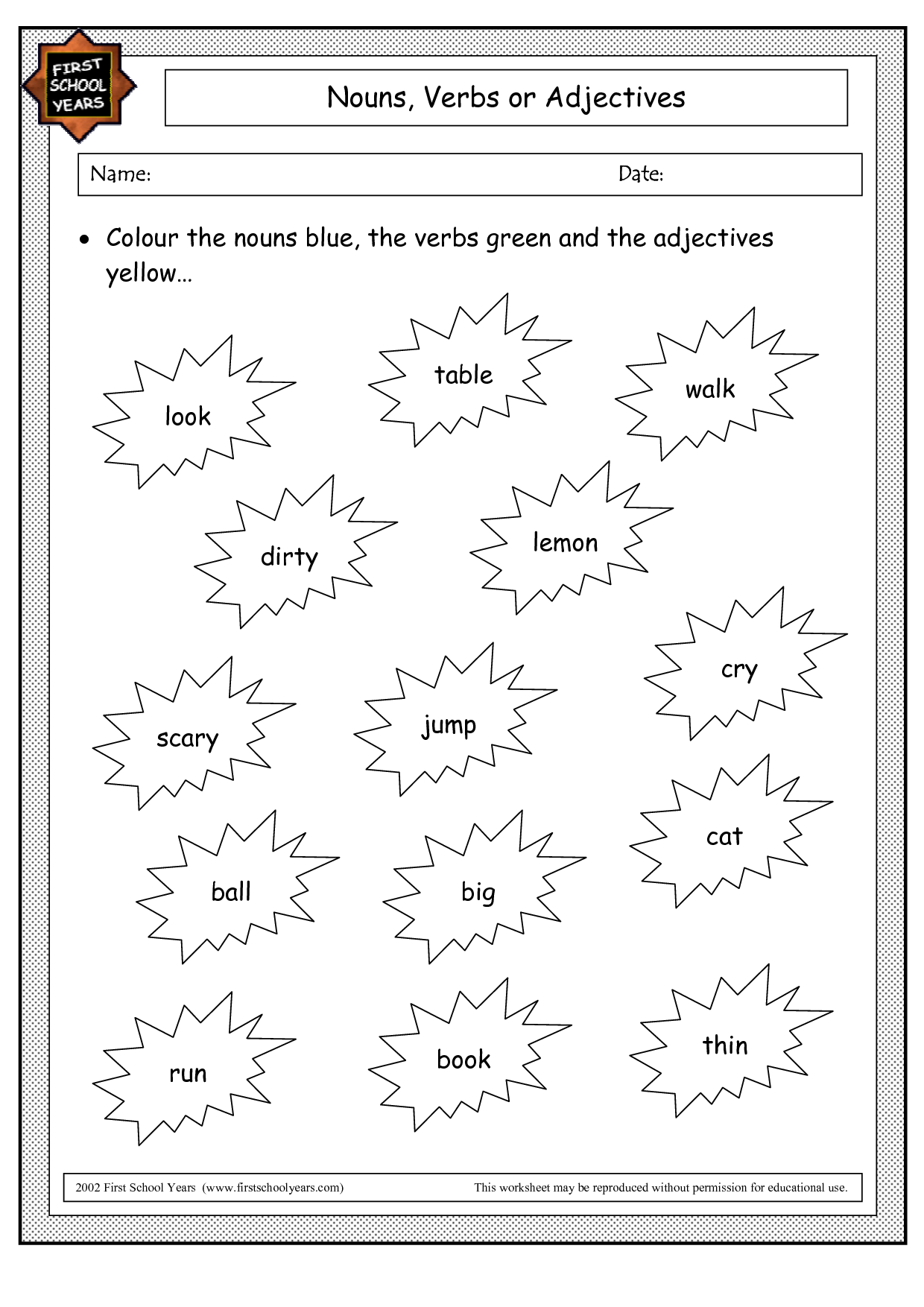 15 Noun Coloring Worksheets Worksheeto