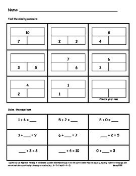 Part Part Whole Worksheet