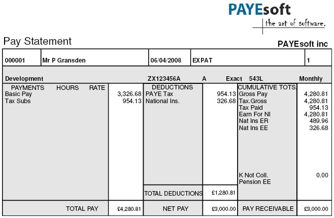 Payslip Templates Printable