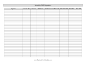 Printable Monthly Bill Organizer Template