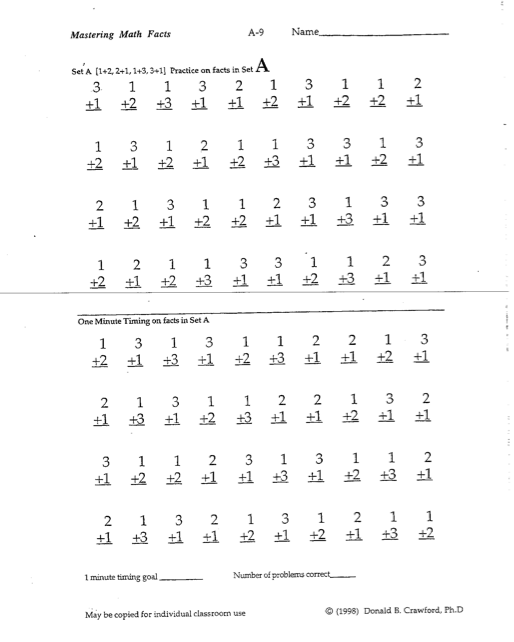 Rocket Math Addition Worksheets