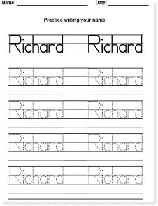 Tracing Name Worksheets Writing