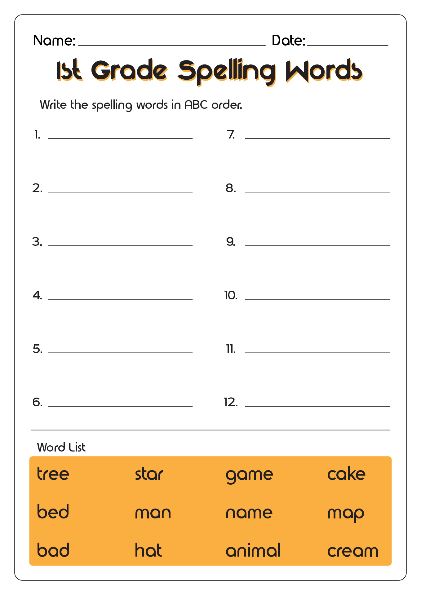 16 Spelling List Worksheets Worksheeto