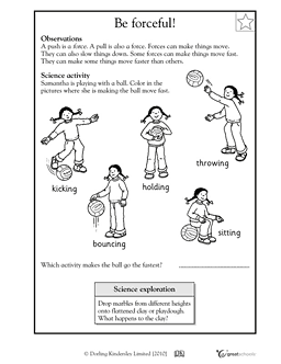 2nd Grade Science Worksheets Force