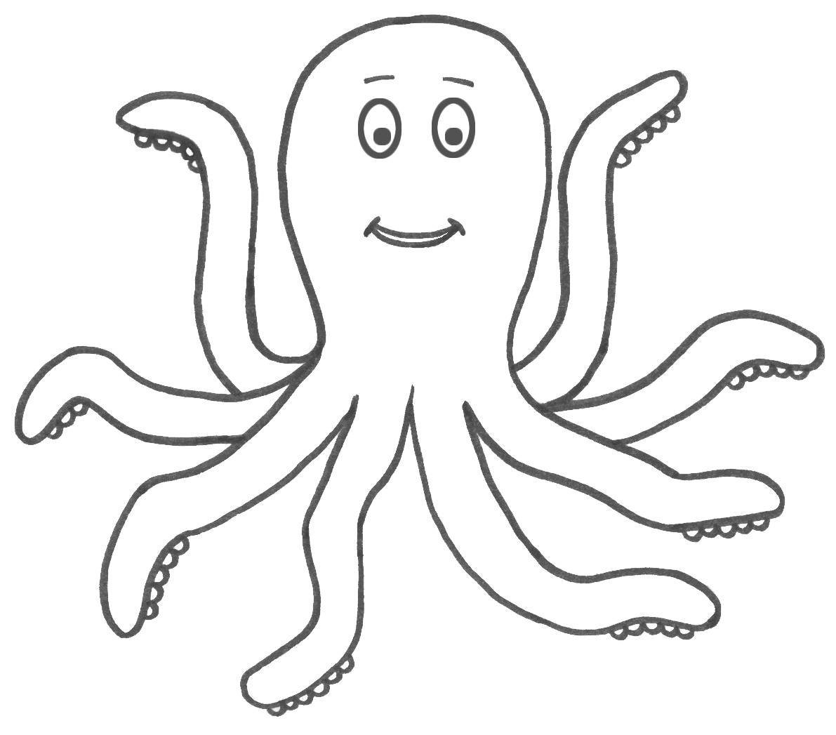 Cartoon Octopus Coloring Pages Printable