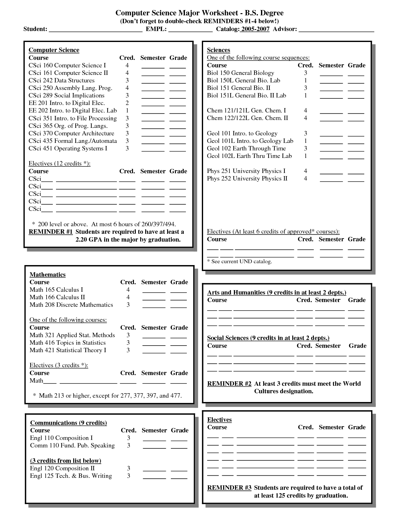 Computer Science Worksheets