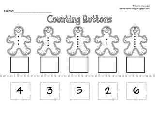 Gingerbread Man Counting Buttons