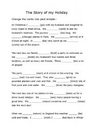 Holiday Story Worksheet