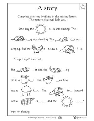 Kindergarten Grade Reading Worksheets