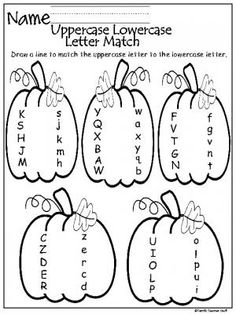 Matching Uppercase and Lowercase Letter Worksheets