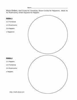 Printable Fraction Pizza Worksheets