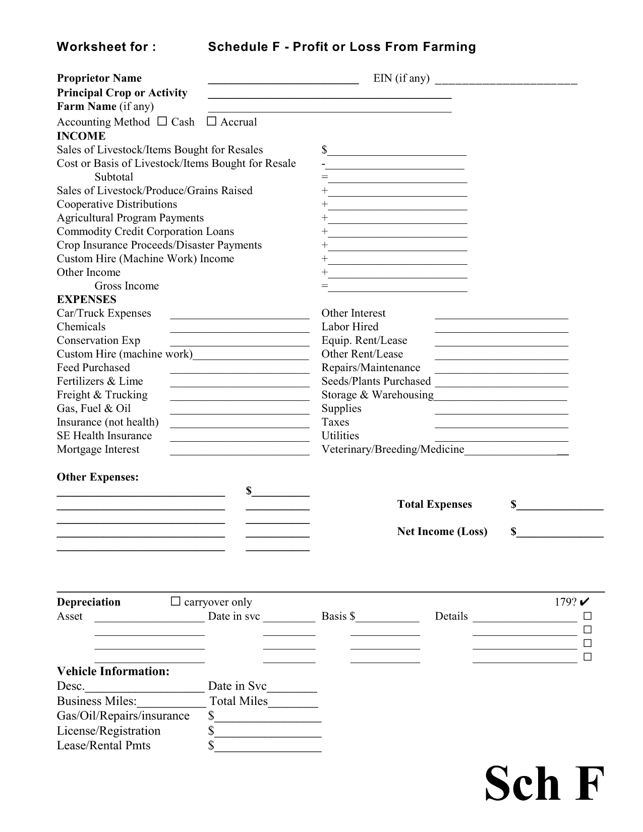 Printable Profit and Loss Worksheet