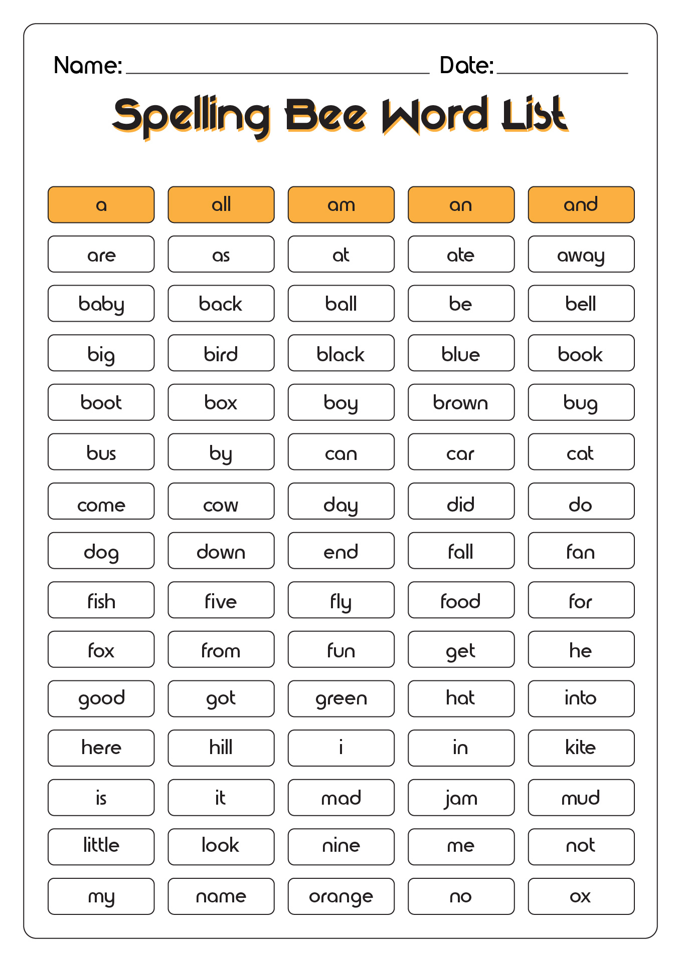 16 Spelling List Worksheets Worksheeto