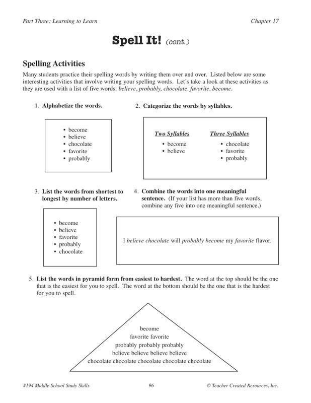 10 Study Skills Worksheets Middle School Worksheeto