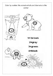 Animal Hibernation Printable Worksheets