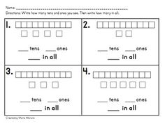 Base Ten Blocks Worksheets Kindergarten