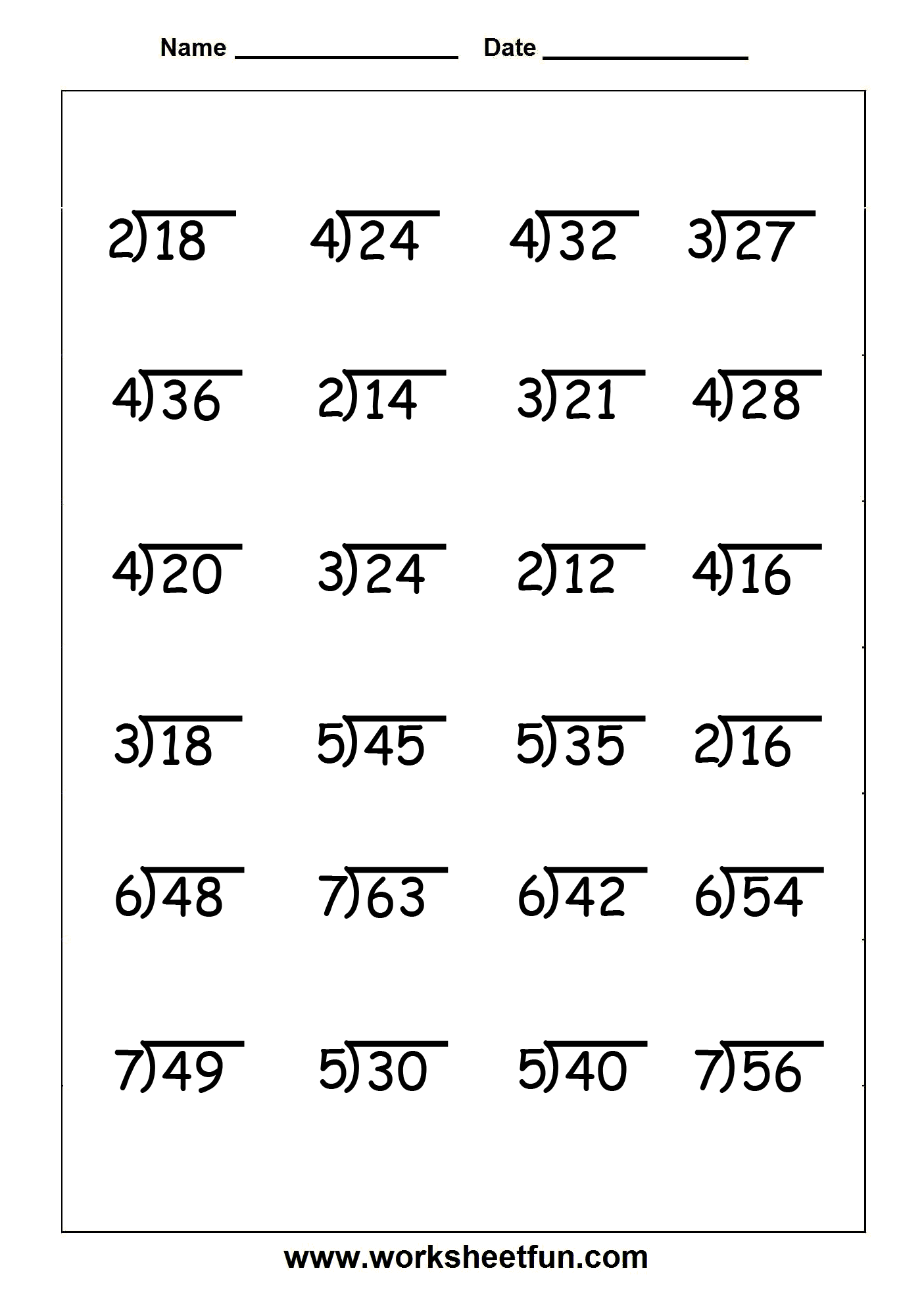 Division By 3 Worksheet