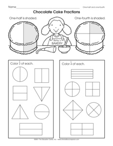 Equal Parts Fraction Worksheets