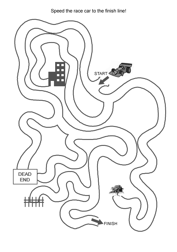 Race Car Maze Printable