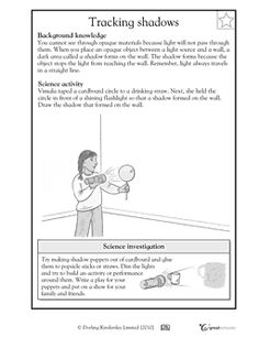 4th Grade Science Worksheets Light