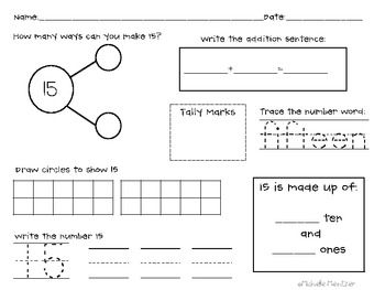 Composing and Decomposing Numbers Worksheets