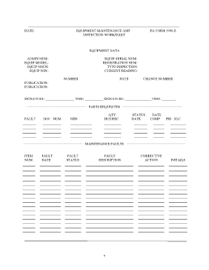 DA Form 5988-E Blank